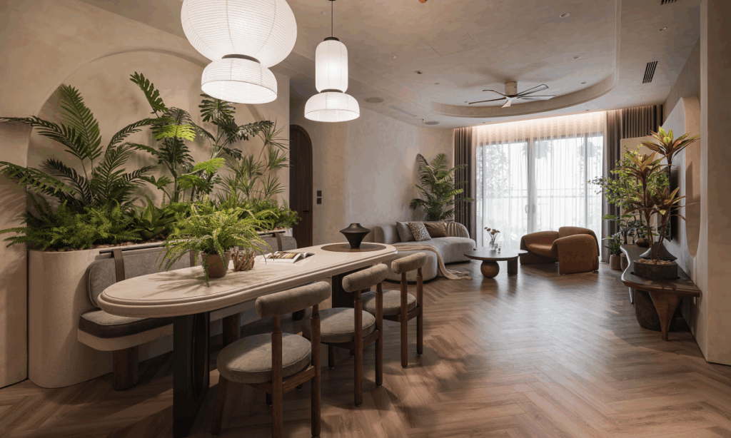 Căn hộ 200 m2 như không gian nghỉ dưỡng giữa rừng cây